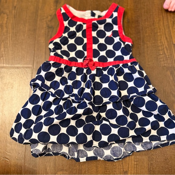 Nautica Red White & Blue Dot Dress 2T - - Picture 1 of 5